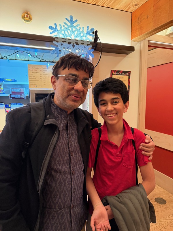 After the show Rajiv and Fitz together in the theater lobby after the show
