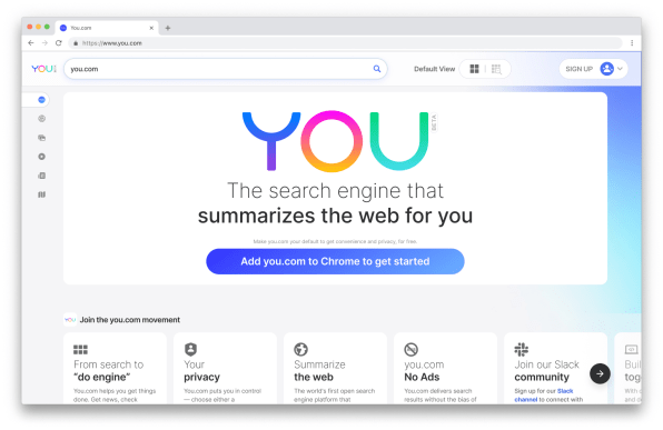 An early version of you.com